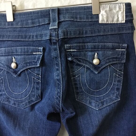 True Religion Blue Pearl Button Wide-Leg Jeans - Picture 10 of 16